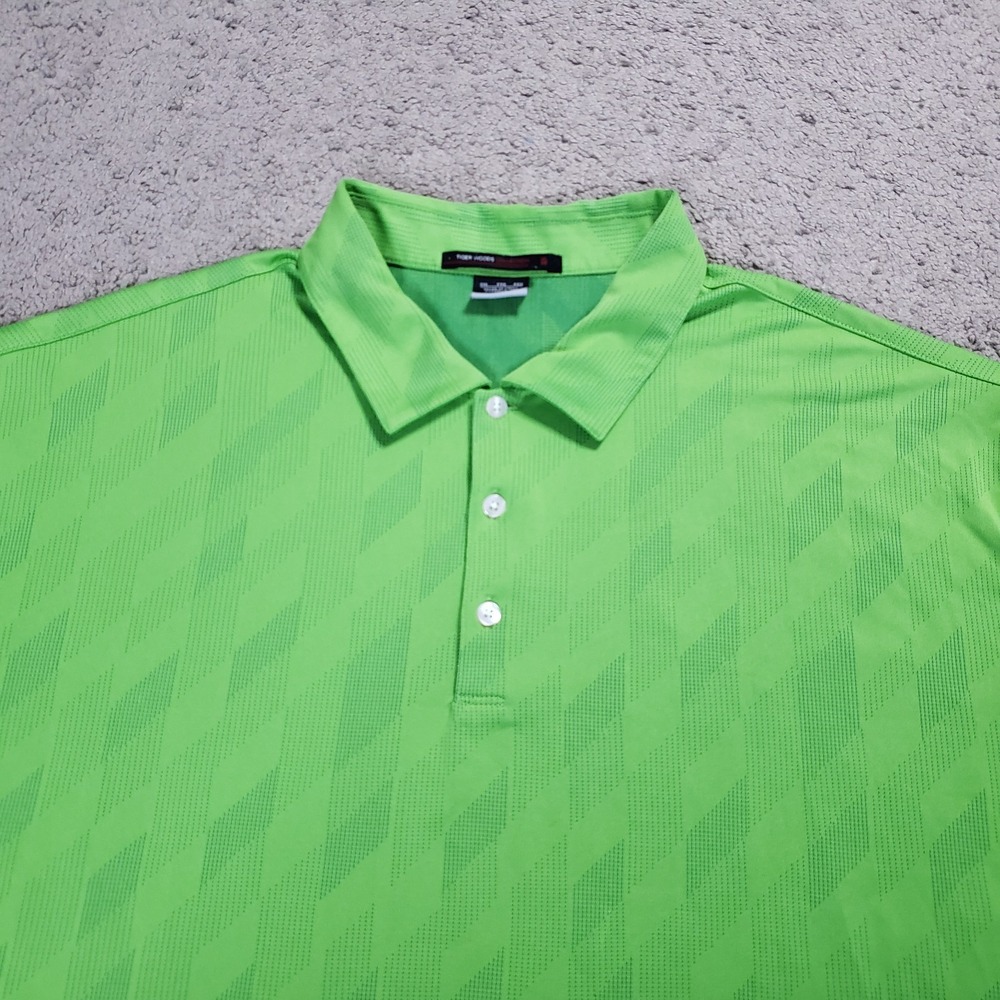 Nike Tiger Woods Golf Polo Shirt Men XXL Green Performance Tennis Rugby Active
